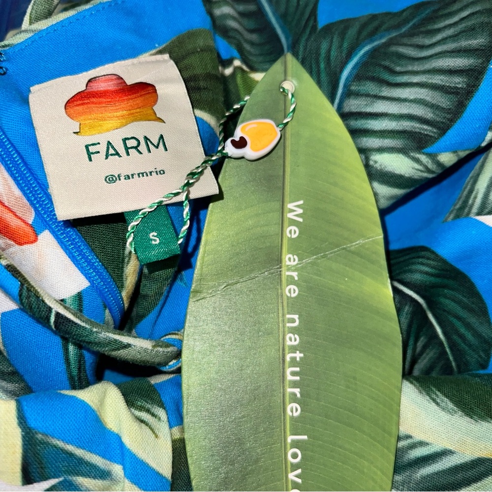 Farm Rio Blue Anthurium Garden Maxi Dress | Size Small - Picture 13 of 14